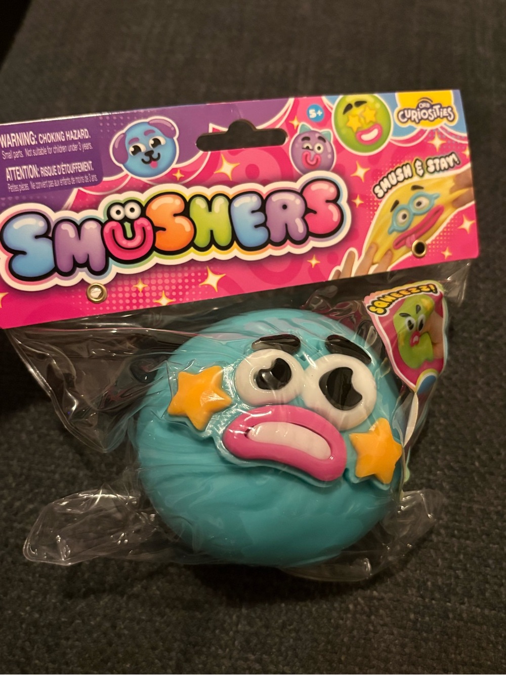 Smushers Blue Star-Face Squeeze Toy by Smushers